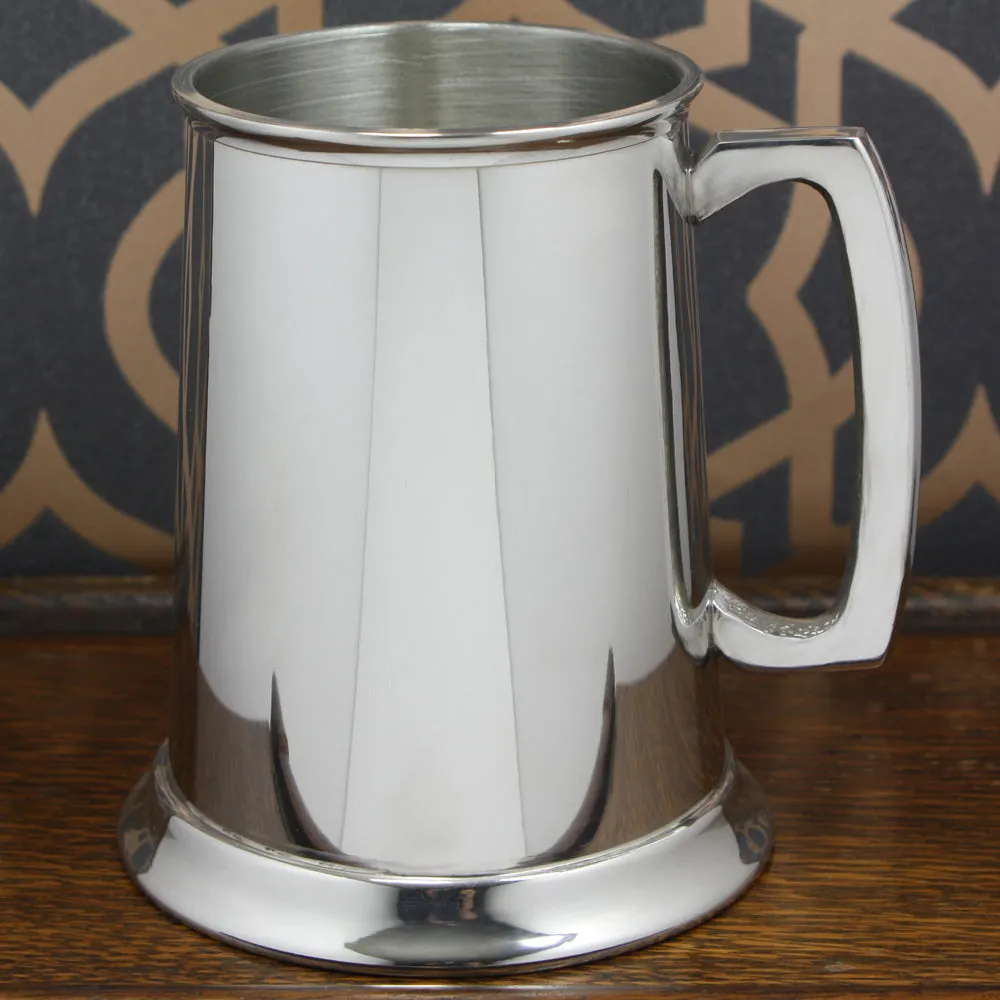 1 Pint* Pewter Beer Mug Tankard With Classic Handle