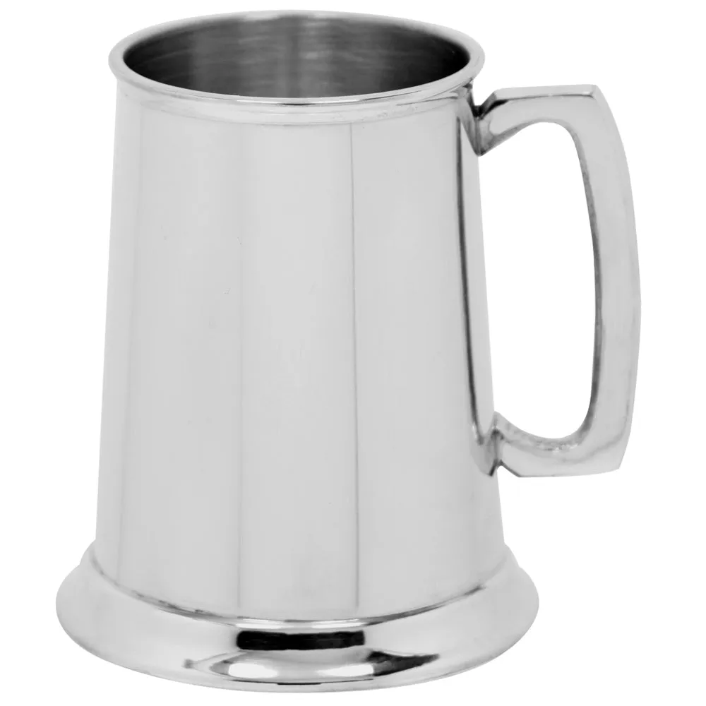 1 Pint* Pewter Beer Mug Tankard With Classic Handle