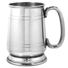 1 Pint* Pewter Beer Mug Tankard With Curved Handle