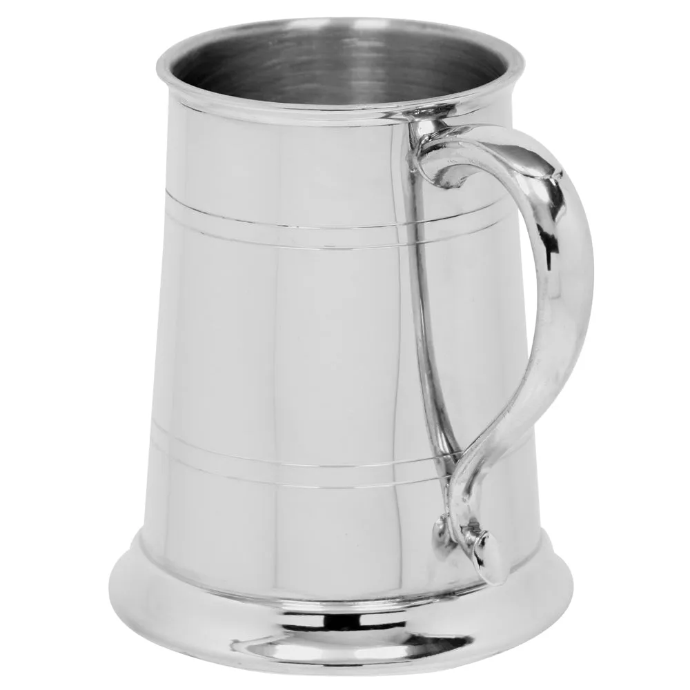 1 Pint* Pewter Beer Mug Tankard With Swan Style Handle