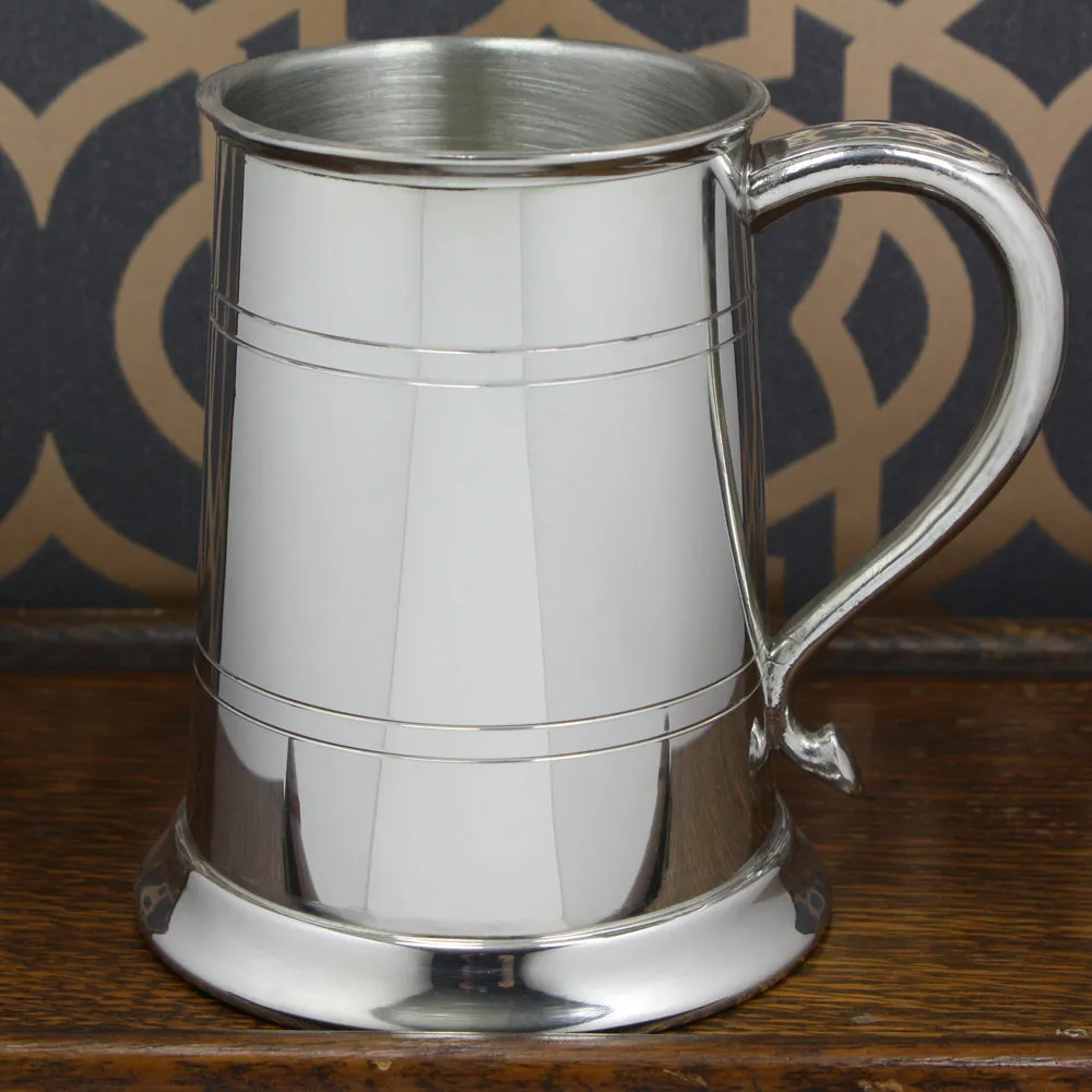 1 Pint* Pewter Beer Mug Tankard With Swan Style Handle