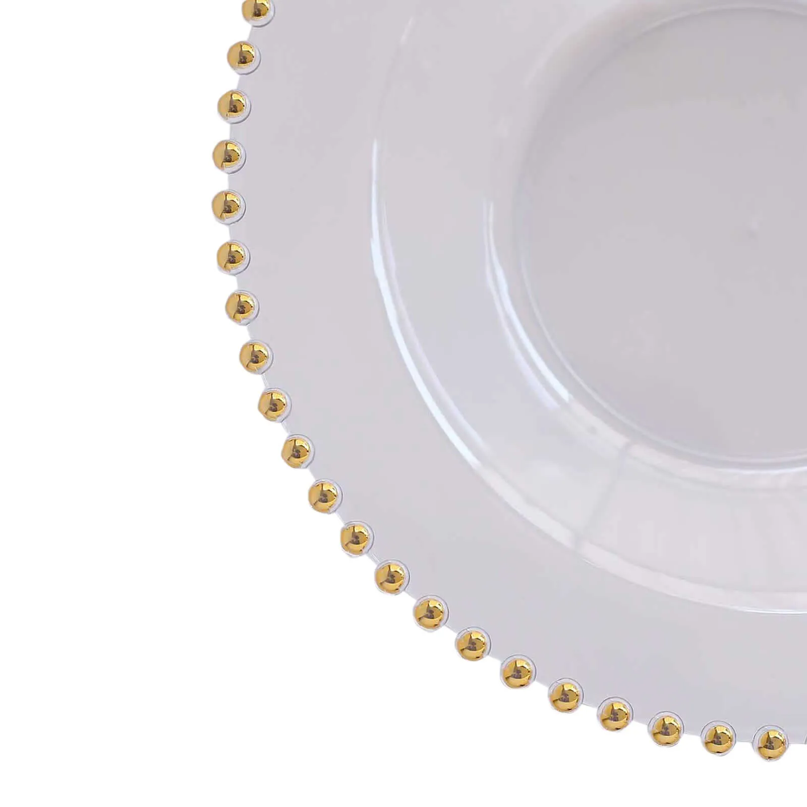 10 Pack Clear Round Plastic Dessert Bowls with Gold Beaded Rim, 12oz Disposable Salad Soup Bowls