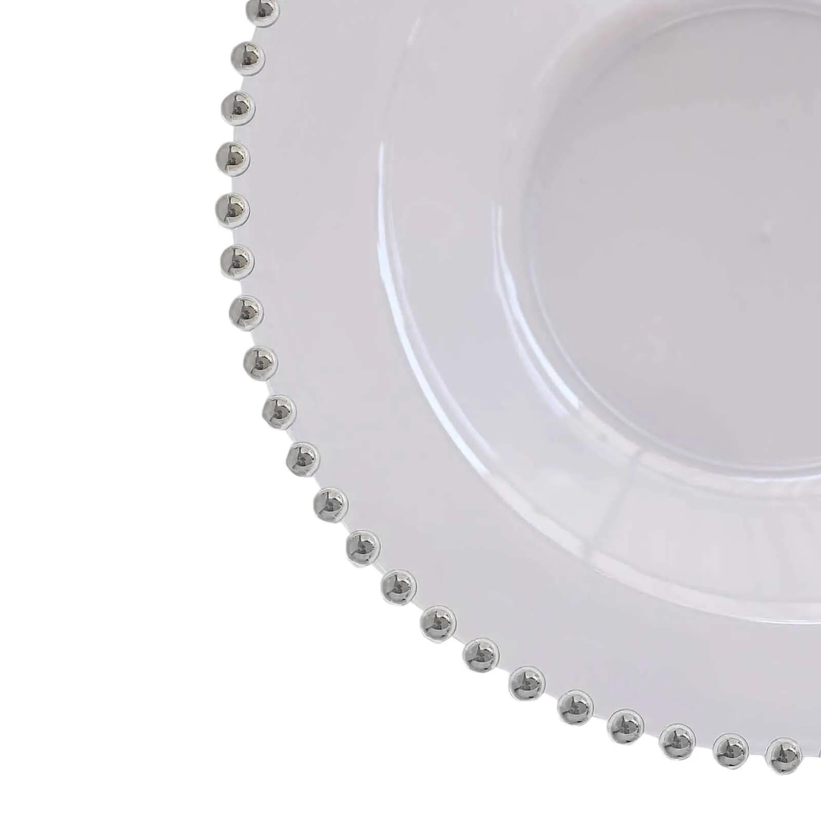 10 Pack Clear Round Plastic Dessert Bowls with Silver Beaded Rim, 12oz Disposable Salad Soup Bowls