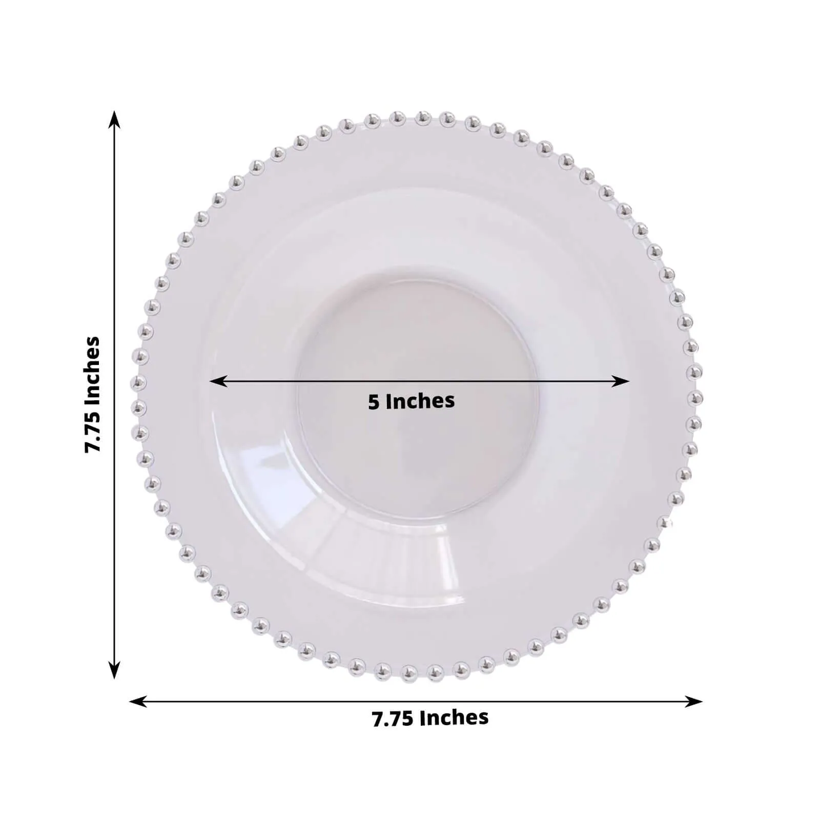 10 Pack Clear Round Plastic Dessert Bowls with Silver Beaded Rim, 12oz Disposable Salad Soup Bowls