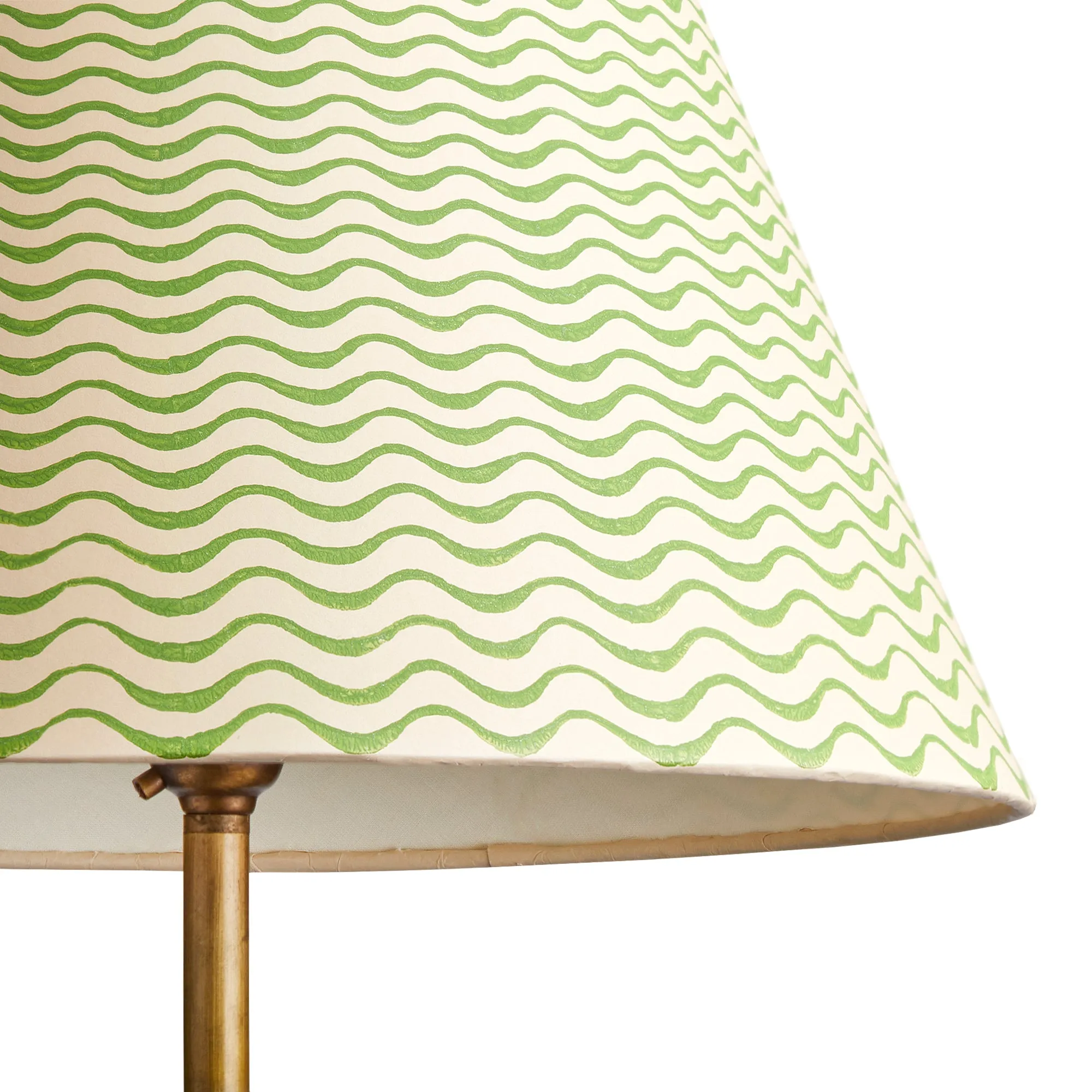 16cm empire shade in classic green ripples hand painted card