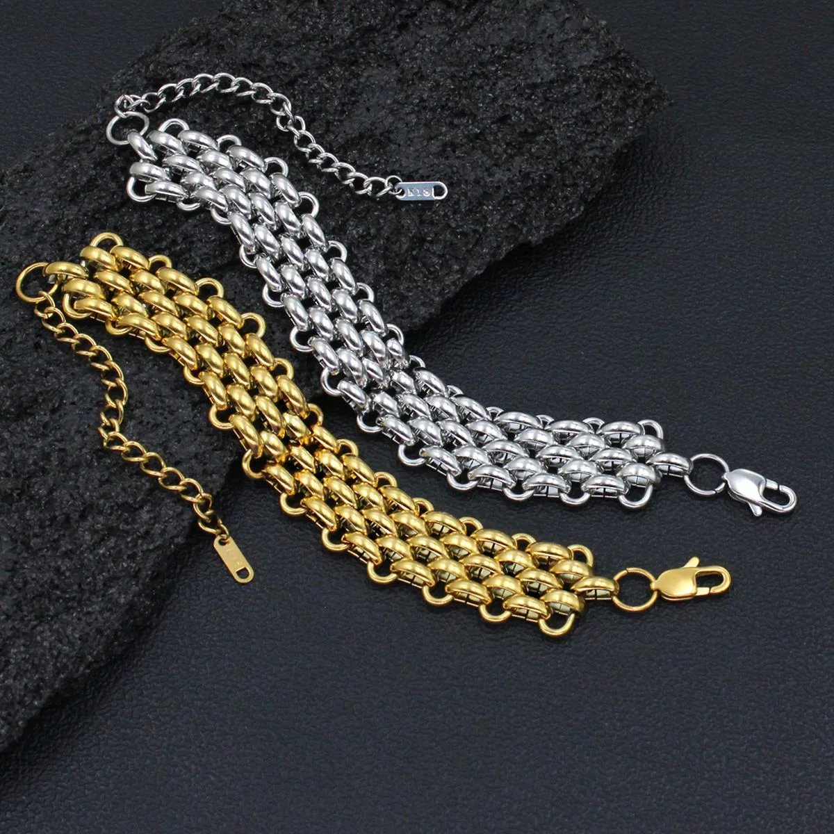 18K Gold Anti Tarnish Stainless Steel Choker Chain Necklace For Women