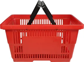 28 L Shopping Basket - Plastic - Plastic Handle - XJL12