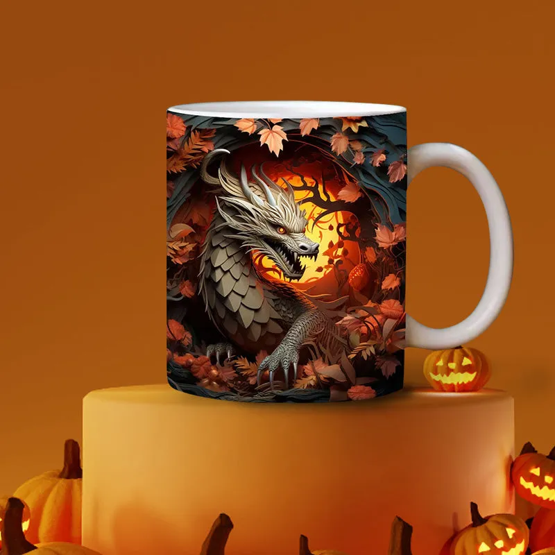 3D Dragon Mug Wrap Design