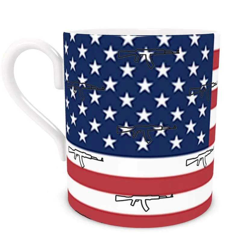 #411 cocknload bone China mug usa print