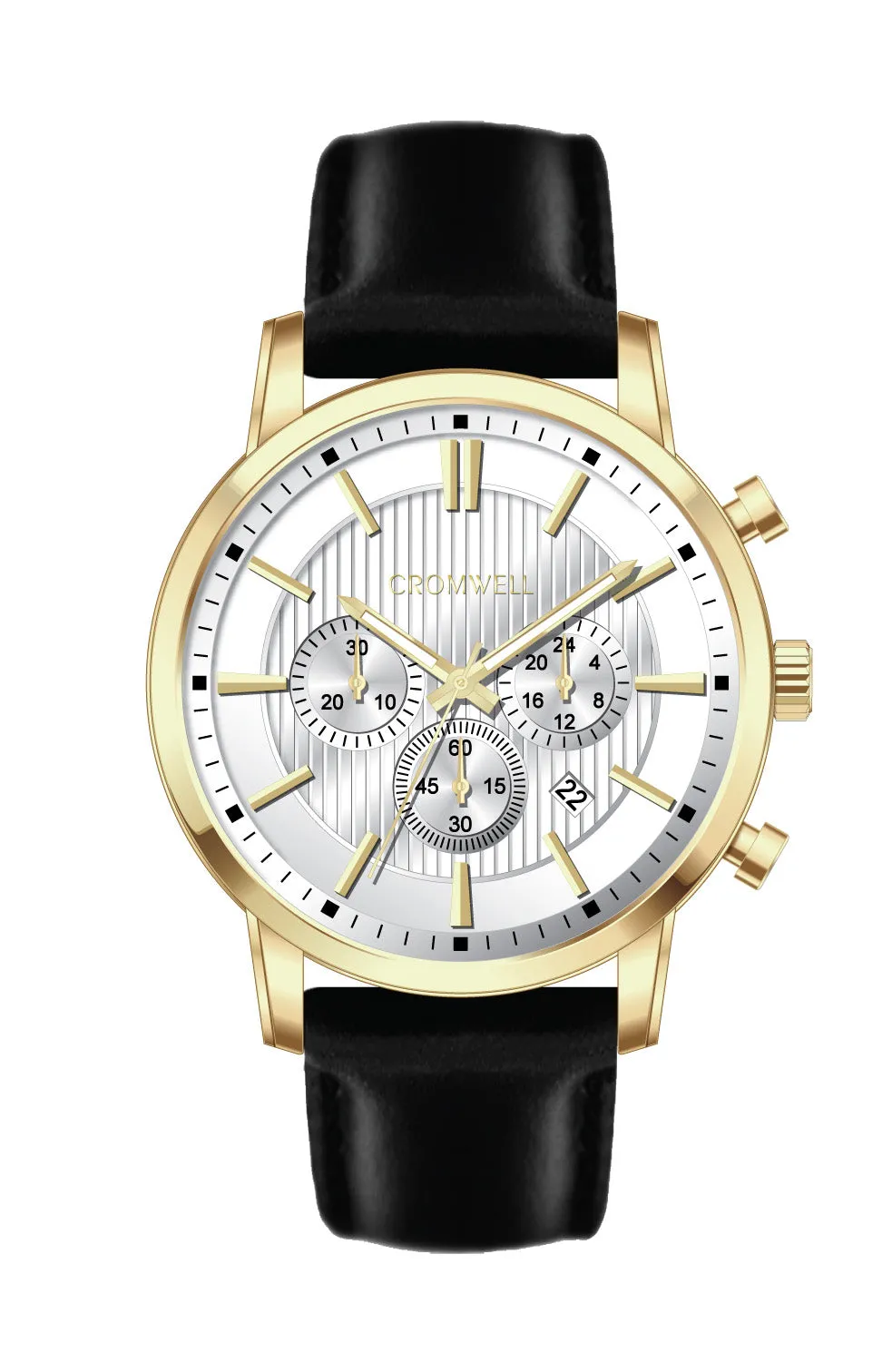 44mm "Balboa" - Gold Case Chronograph with White Face