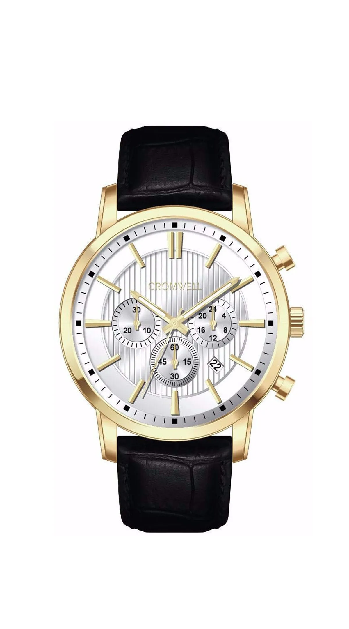 44mm "Balboa" - Gold Case Chronograph with White Face