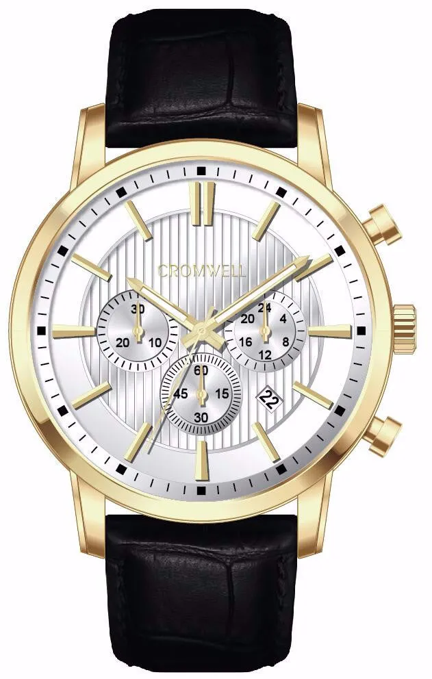 44mm "Balboa" - Gold Case Chronograph with White Face