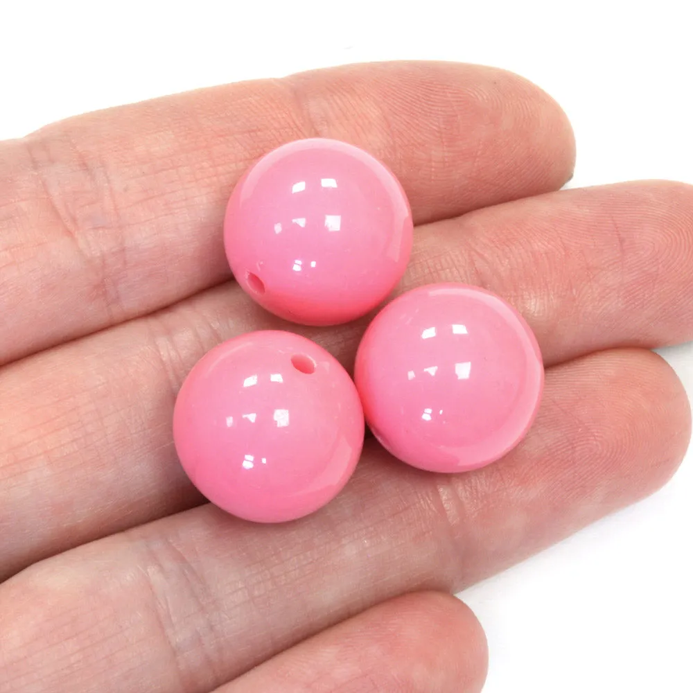 Acrylic Rounds 16mm Ice Cream Dark Pink - Pack of 20