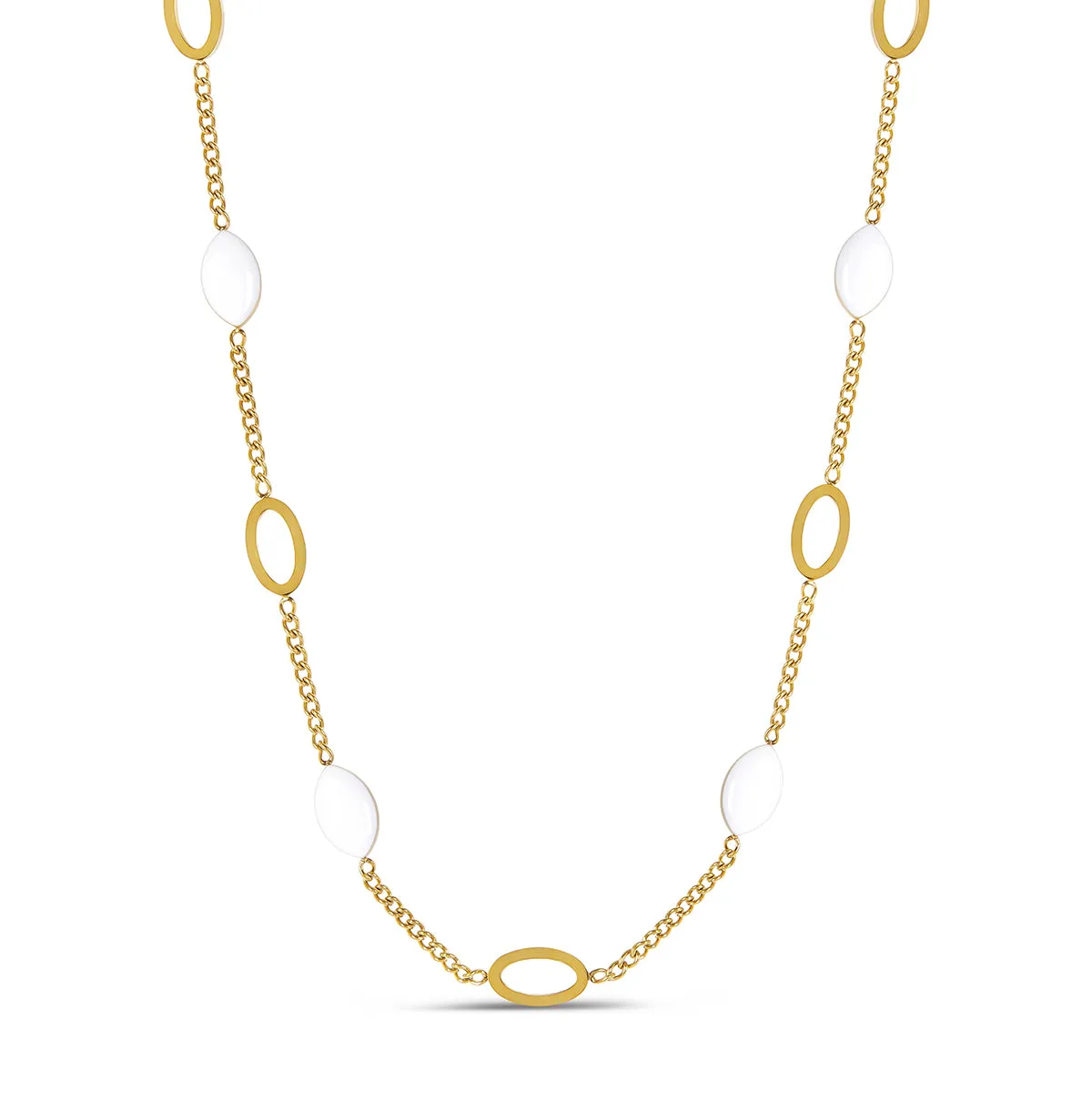 Angellica Oval Pendant Necklace - Gold