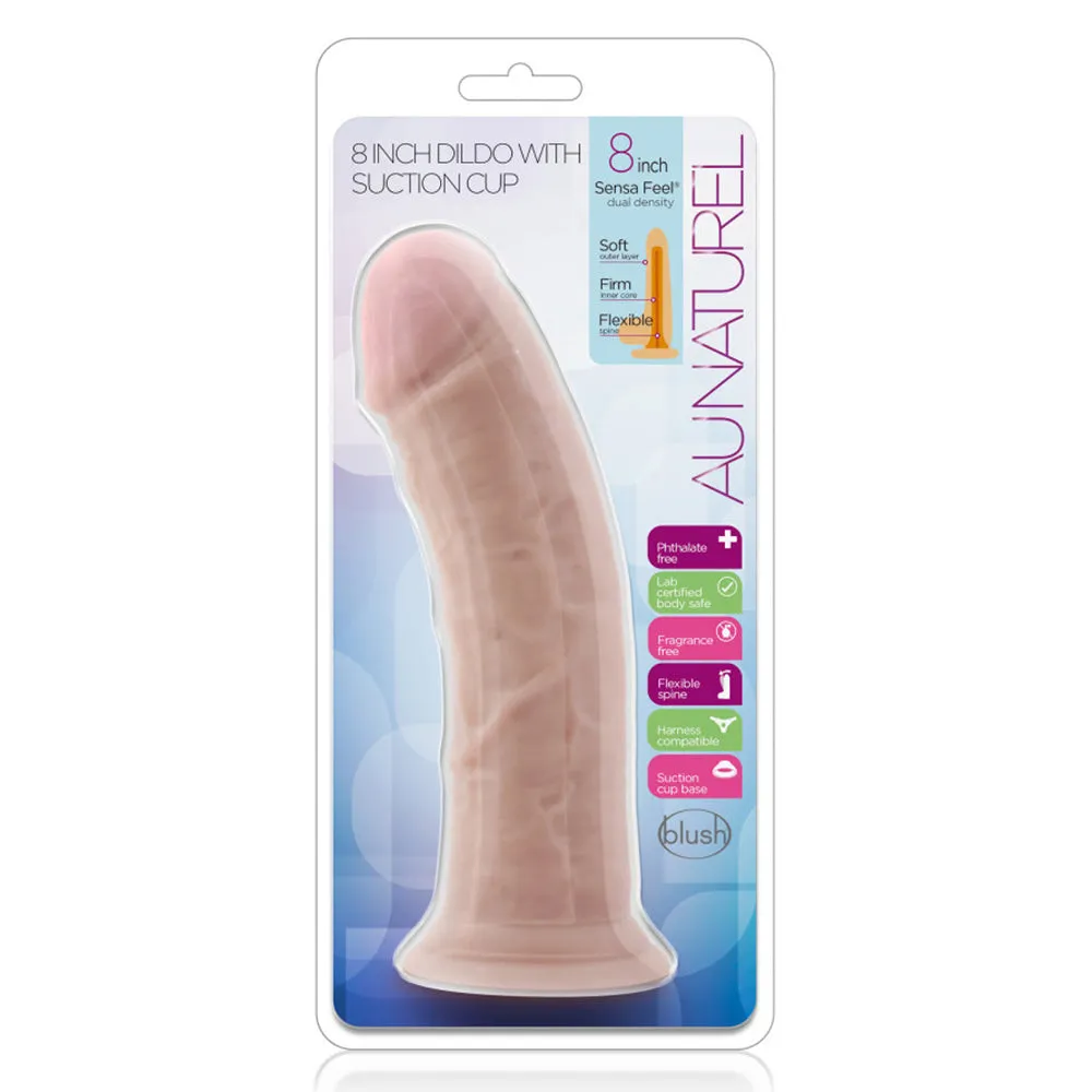 Au Naturel 8" Dual-Density Dildo With Suction Cup