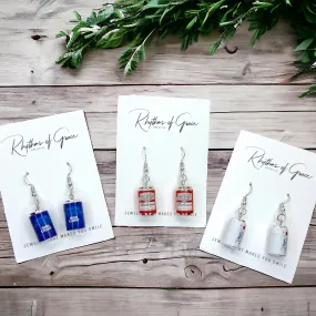 Beer Earrings - Handmade Earrings, Happy Hour, Beer Accessories, Beer Koozie, Beer Can, Beer Jewelry, Handmade Earrings, Drink Earrings