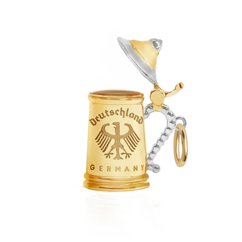 Beer Stein Charm Germany Gold