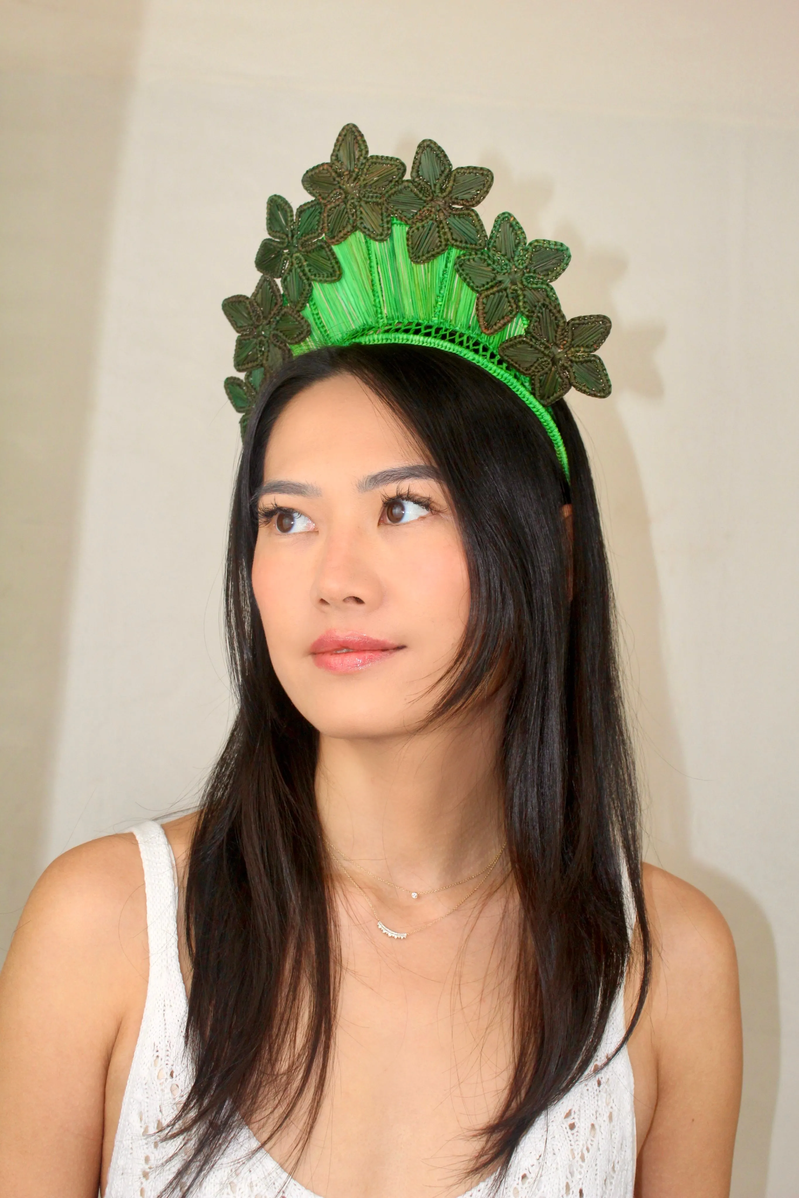 Begonia headpiece green