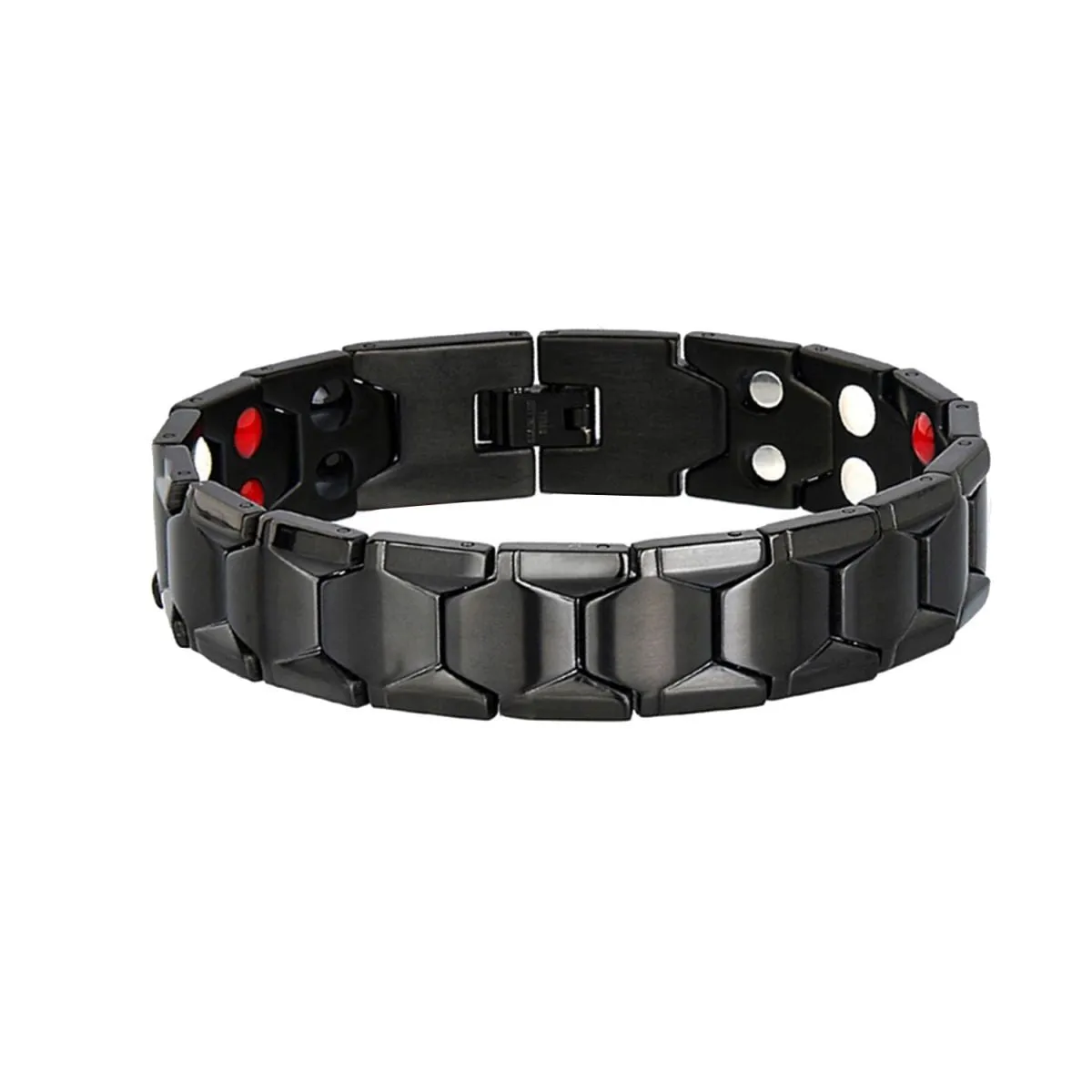 Black Stainless Steel Magnet Health Care Therapy Bio Energy Bracelet