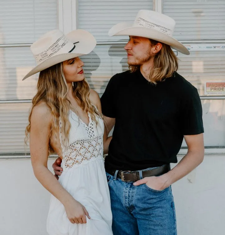 Bozeman Cream Straw Cattleman Cowboy Hat