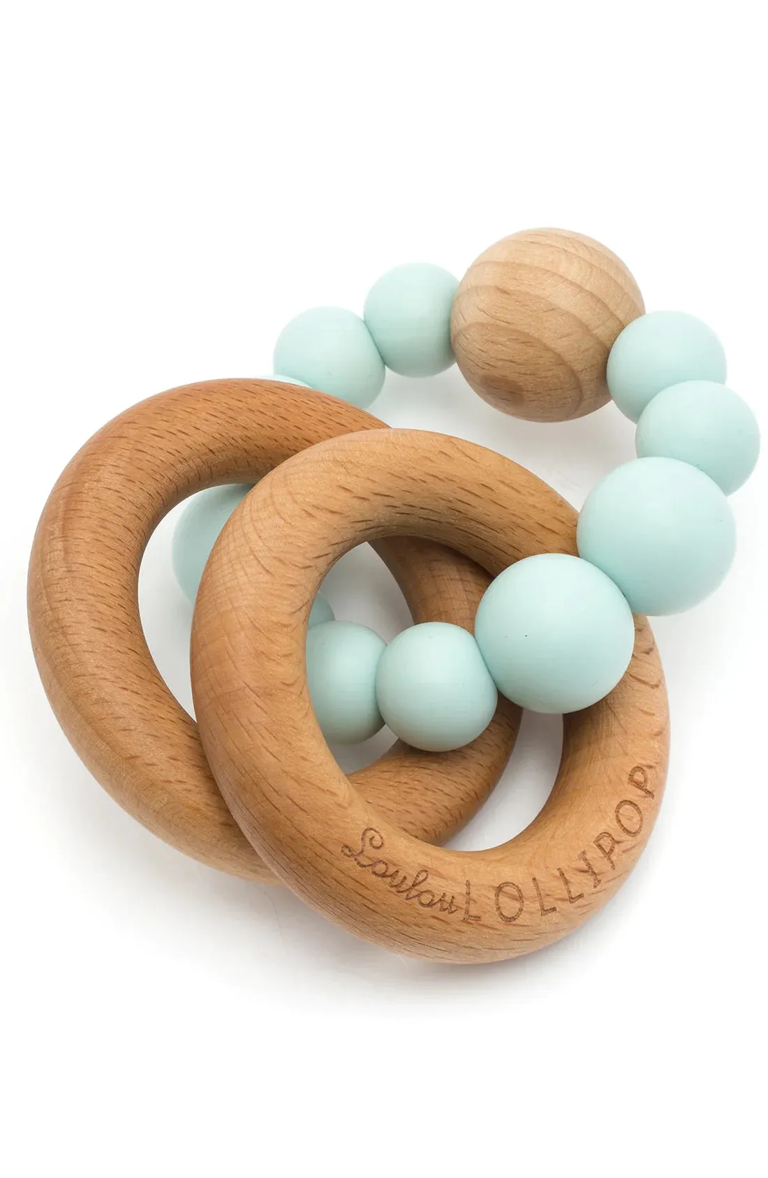 Bubble Silicone and Wood Rattle