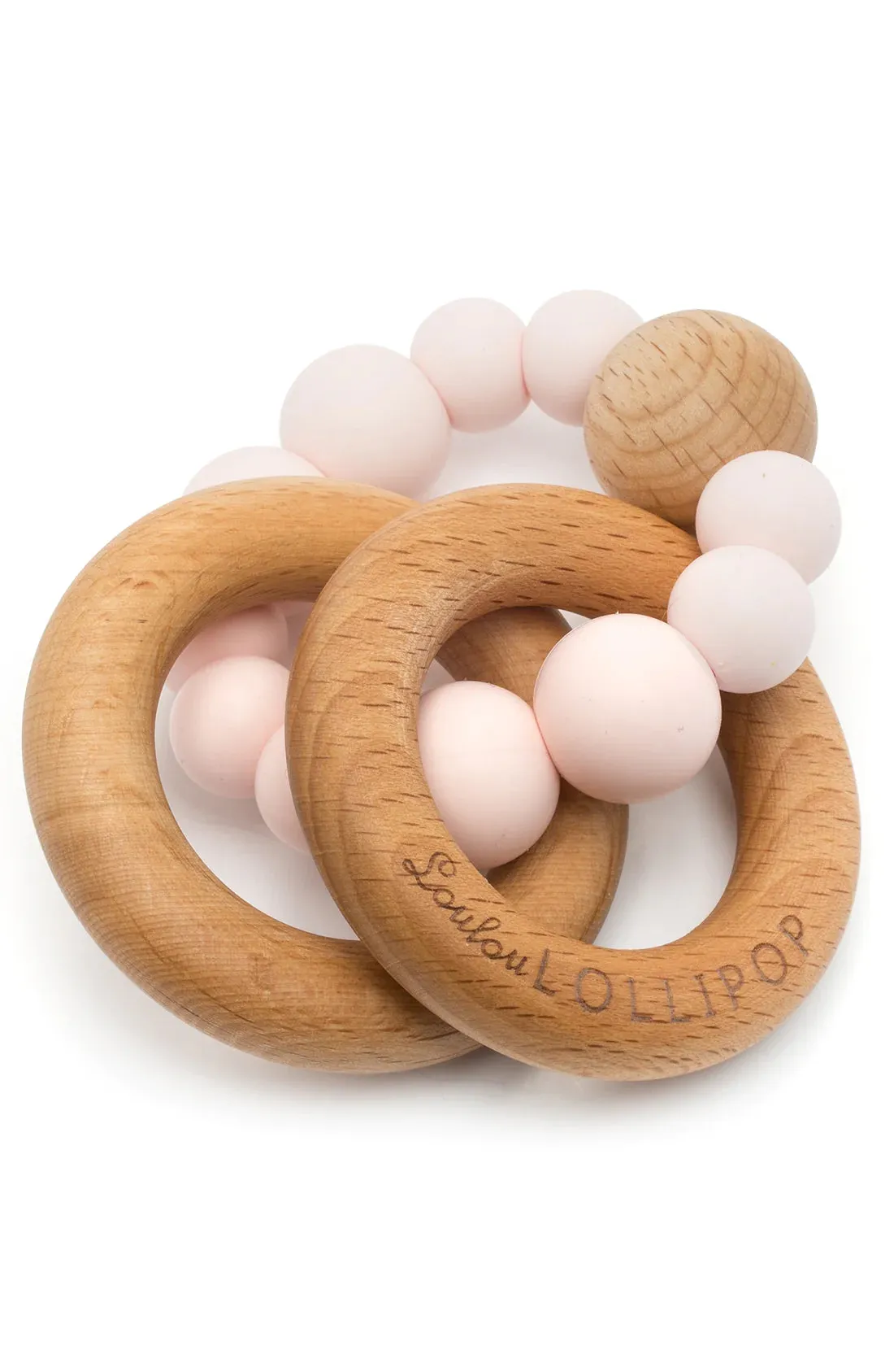 Bubble Silicone and Wood Rattle