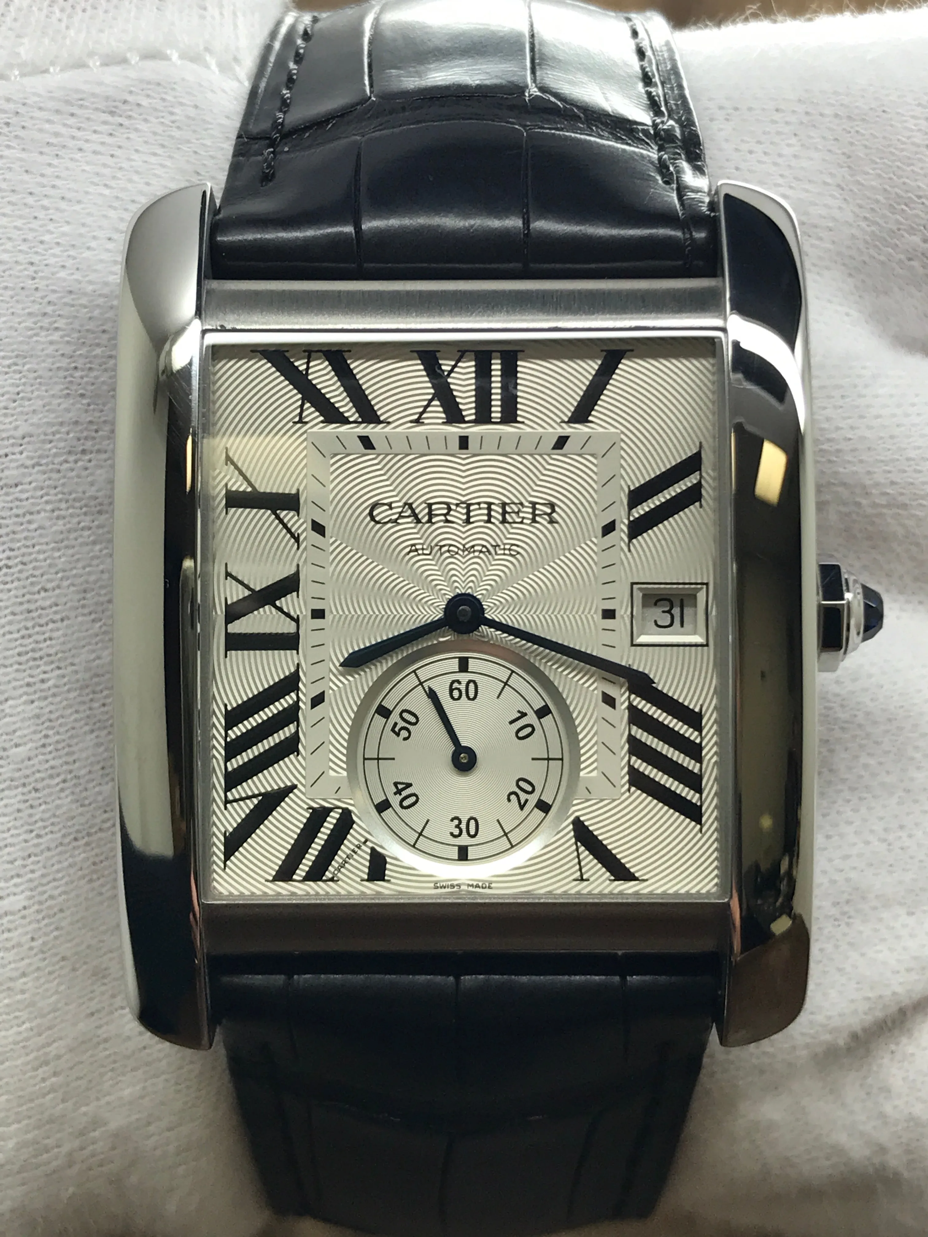 Cartier Tank MC W5330003 Silver Roman Dial Automatic Men's Watch