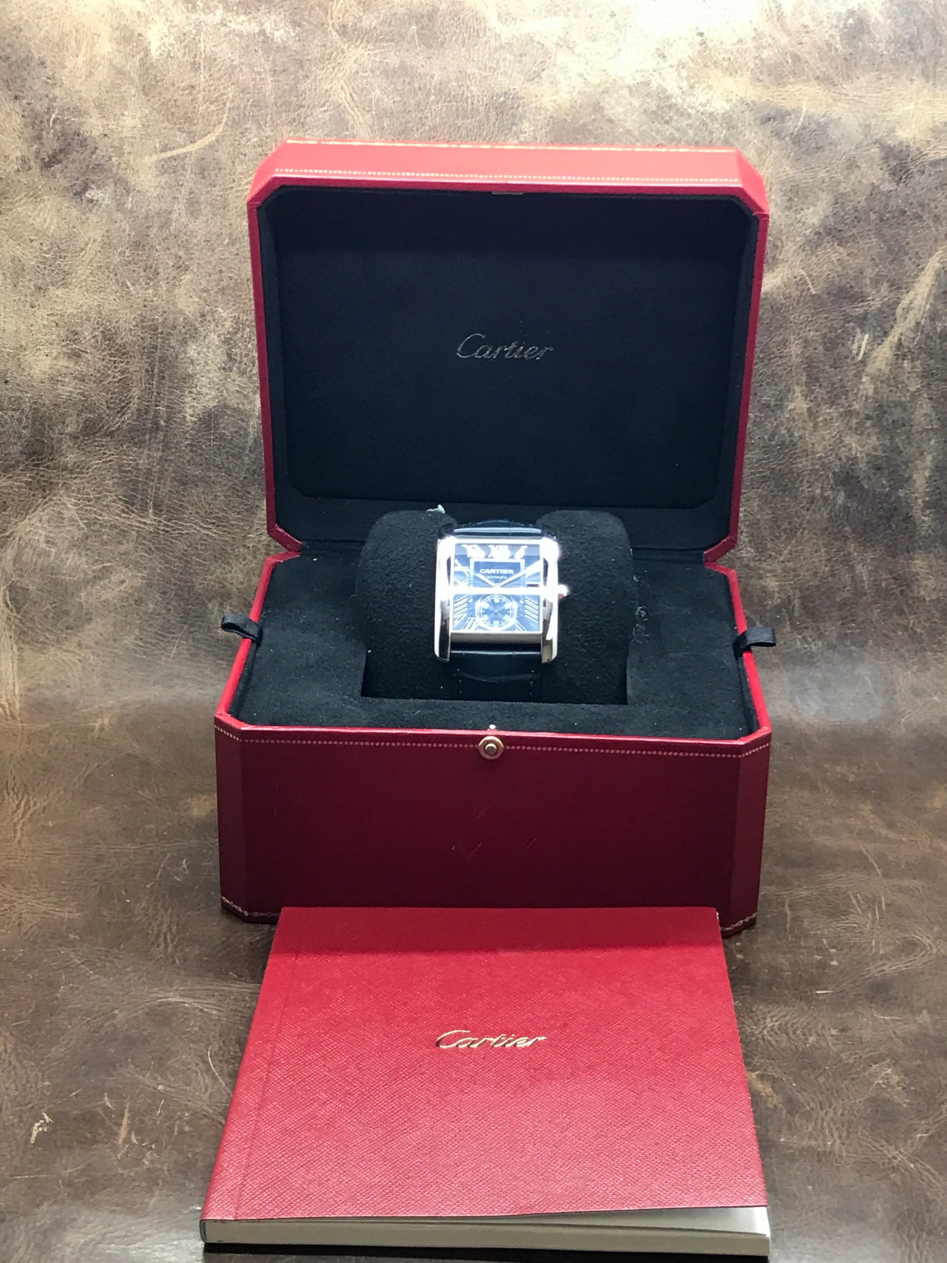 Cartier Tank MC WSTA0010 Blue Roman Dial Automatic Men's Watch