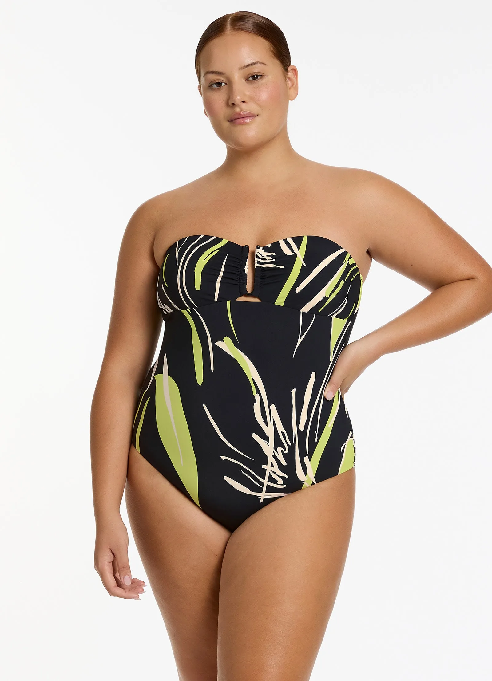 Catalina Moulded Bandeau One Piece - Black