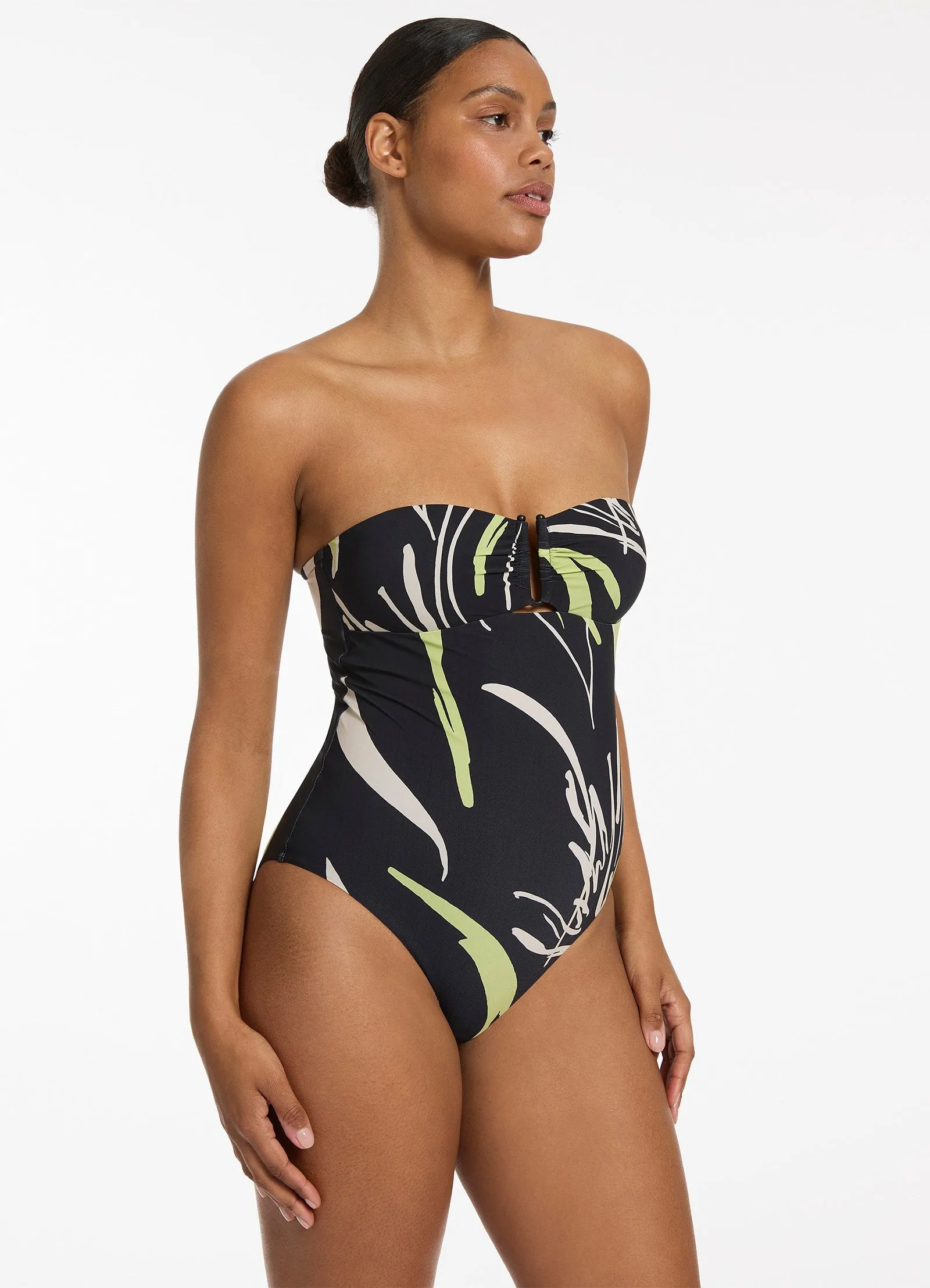 Catalina Moulded Bandeau One Piece - Black