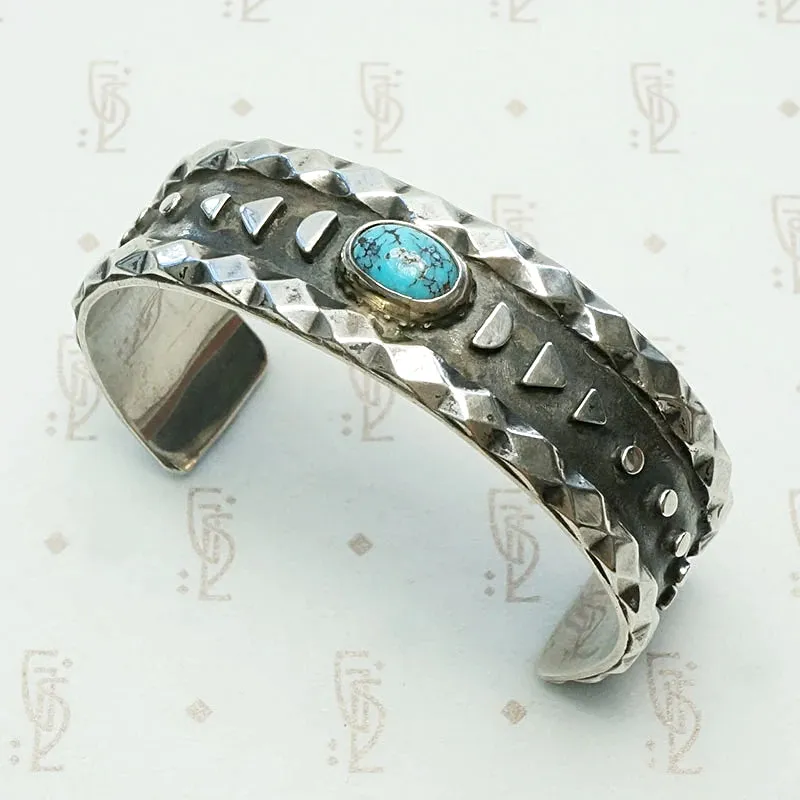 Child's Charming Cuff Bracelet in Silver & Turquoise