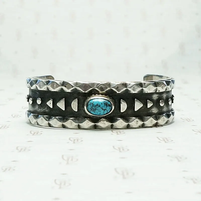 Child's Charming Cuff Bracelet in Silver & Turquoise