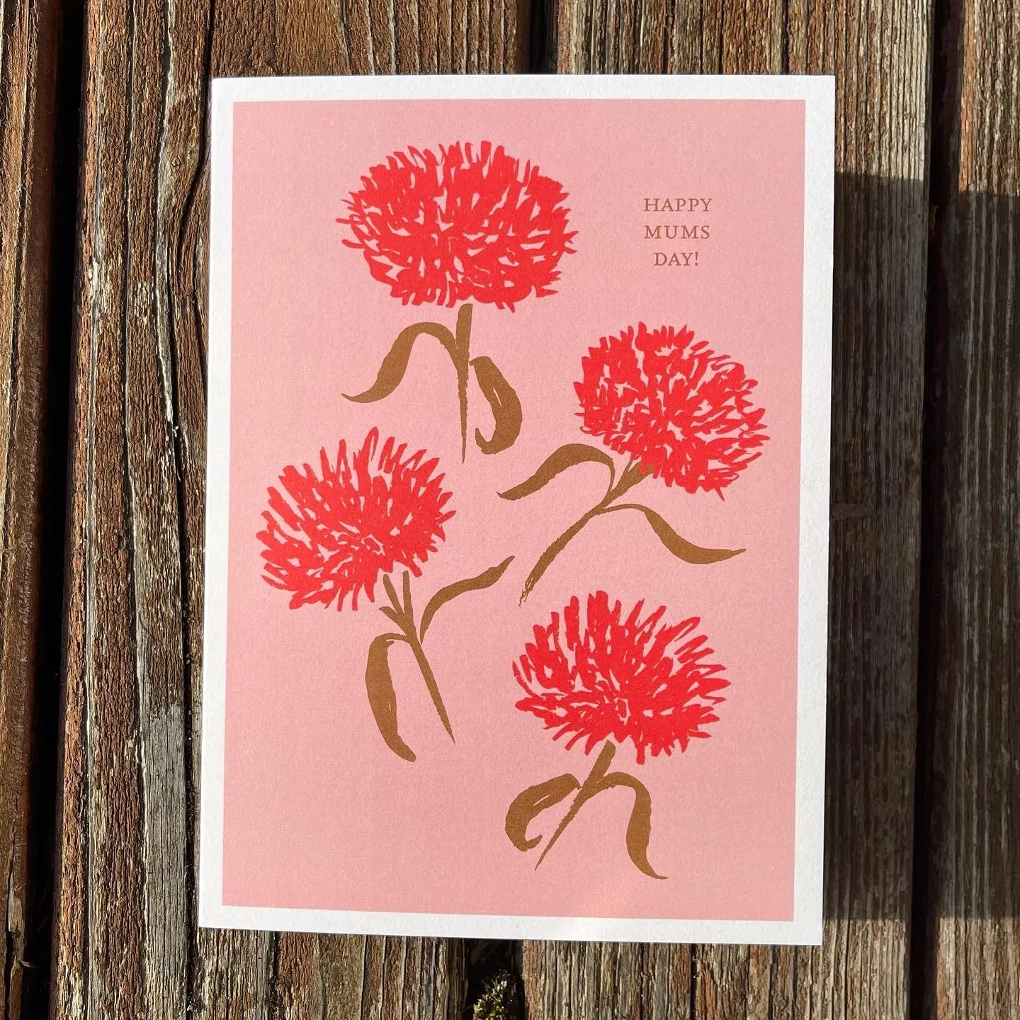 Coral Mums Mother's Day Card