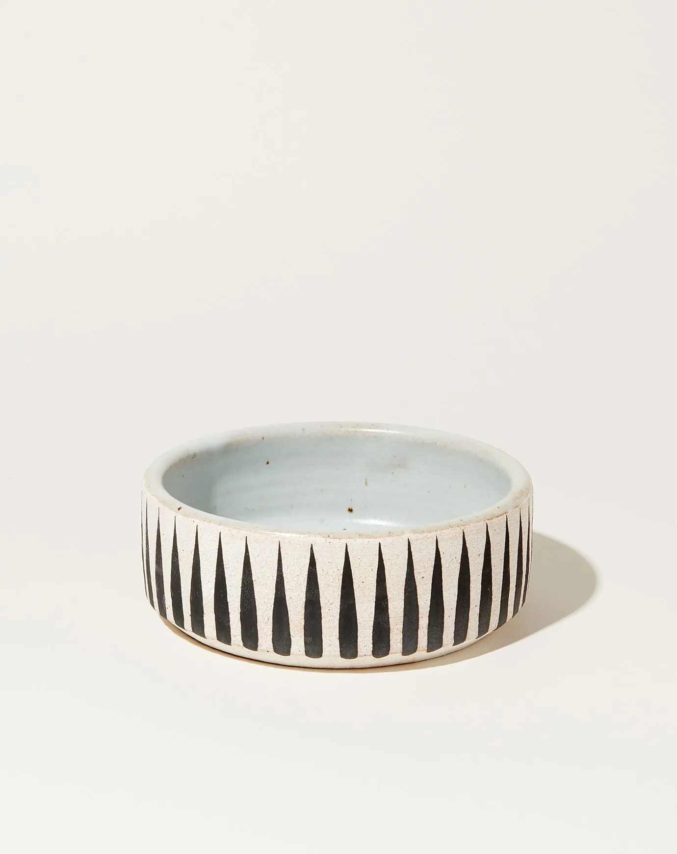 Dog Bowl in Black Stripes