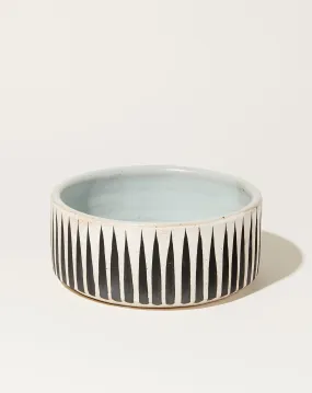 Dog Bowl in Black Stripes