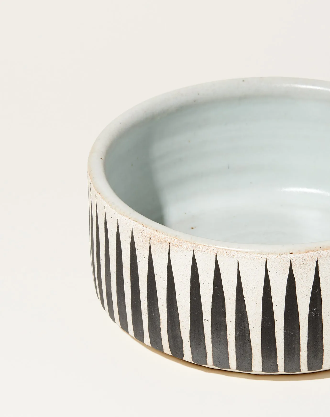 Dog Bowl in Black Stripes