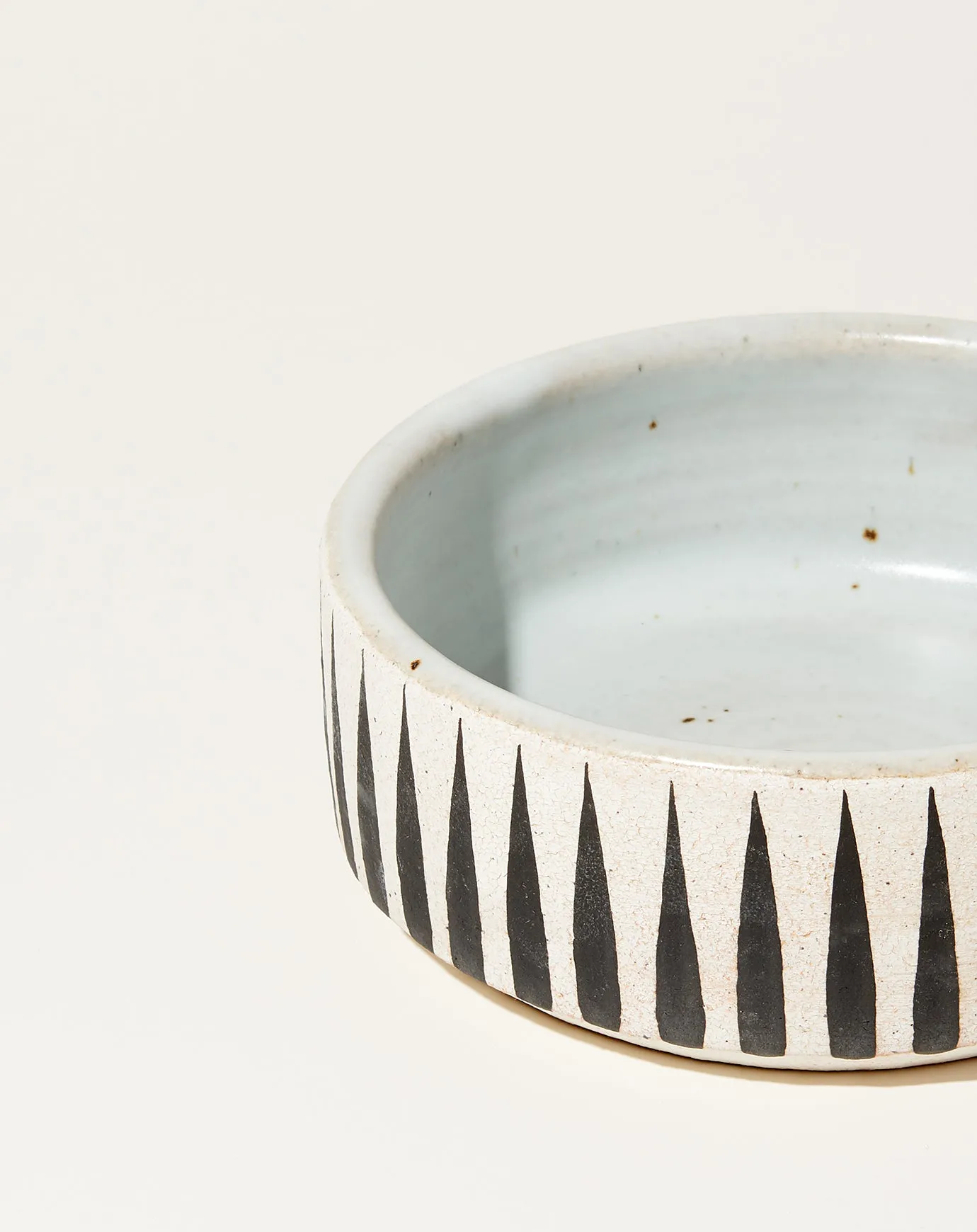 Dog Bowl in Black Stripes