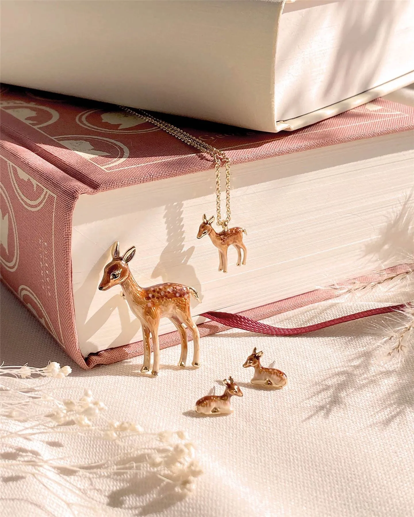 Enamel Fawn Necklace