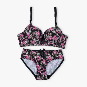 Espicopink | Black Floral Padded Set