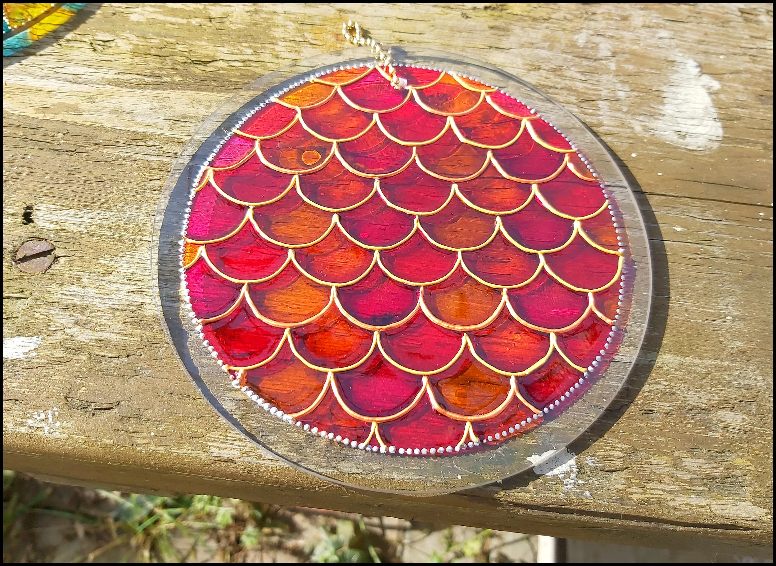 Fish Scales Sunset Suncatcher