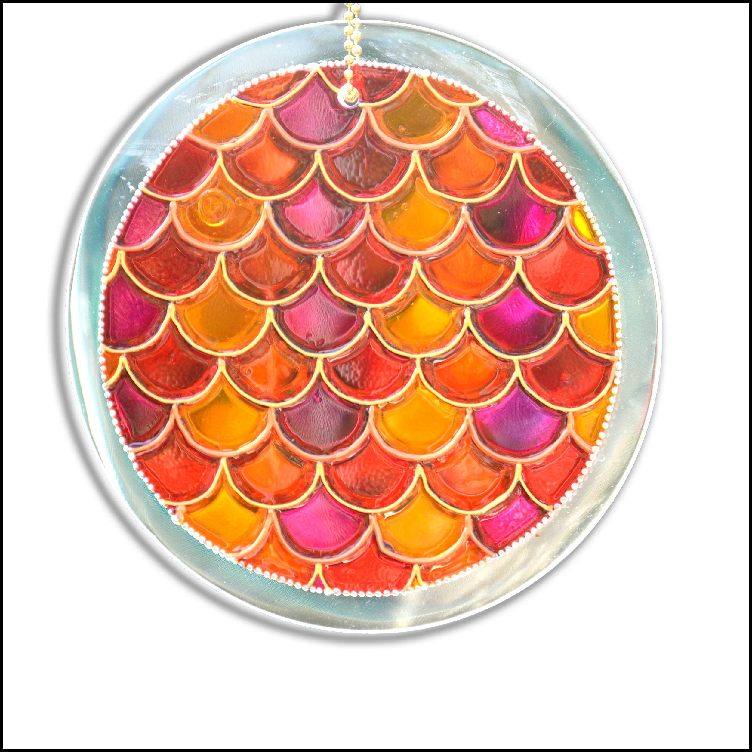 Fish Scales Sunset Suncatcher