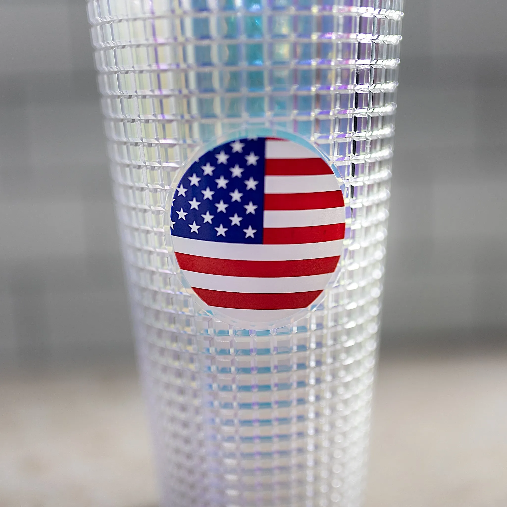 Flag Tumbler with Straw