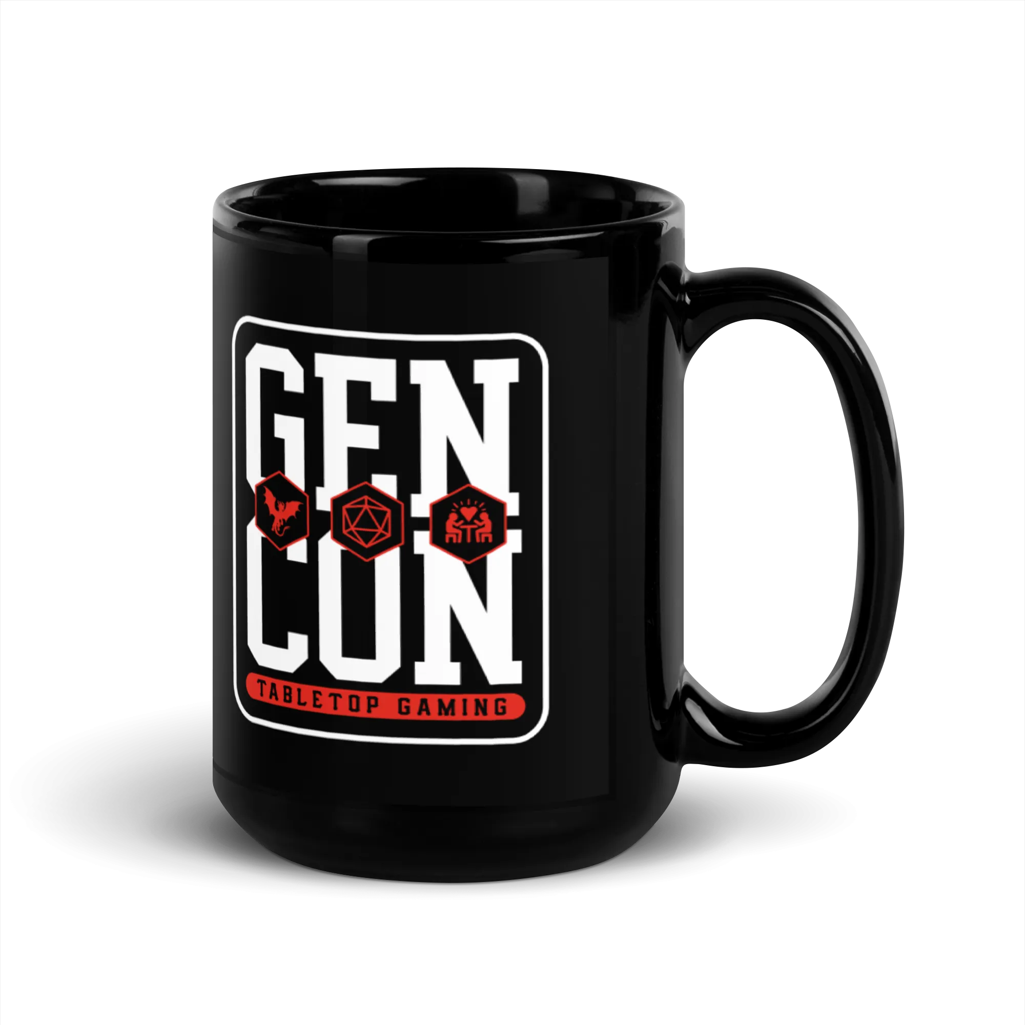 Gen Con Icons Black Glossy Mug