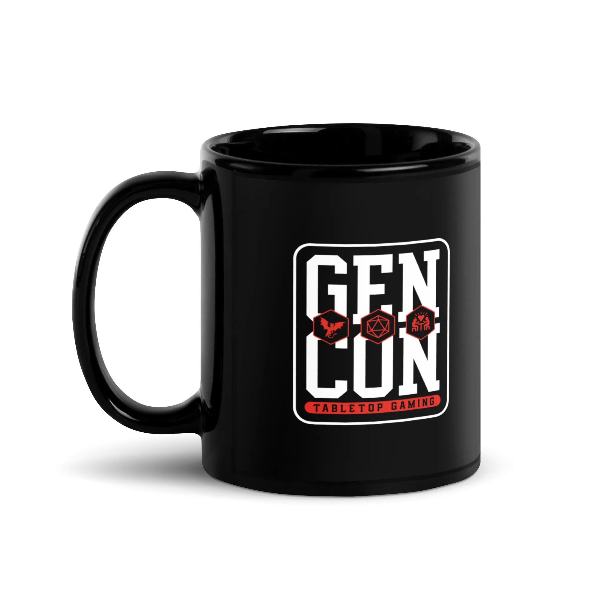 Gen Con Icons Black Glossy Mug