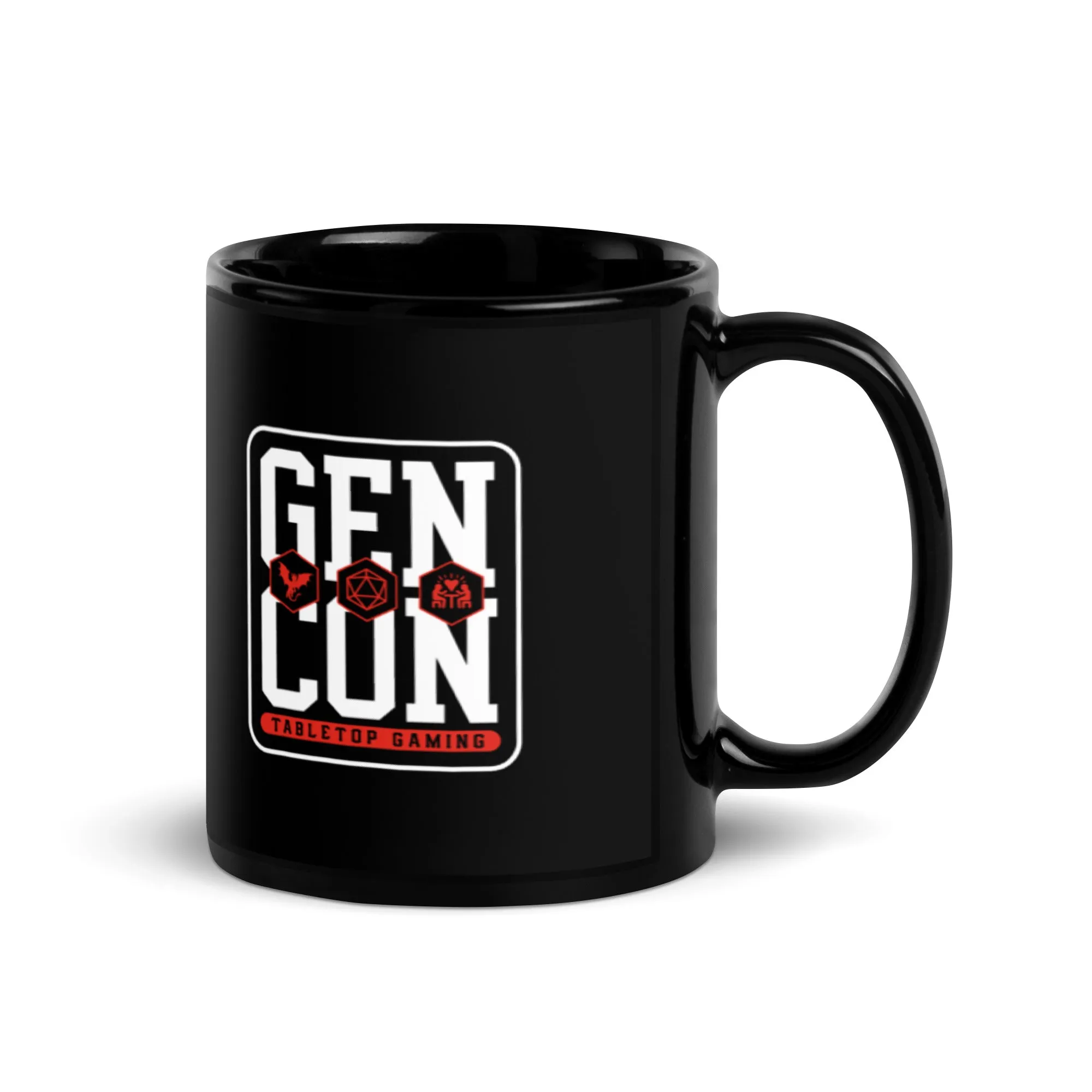 Gen Con Icons Black Glossy Mug