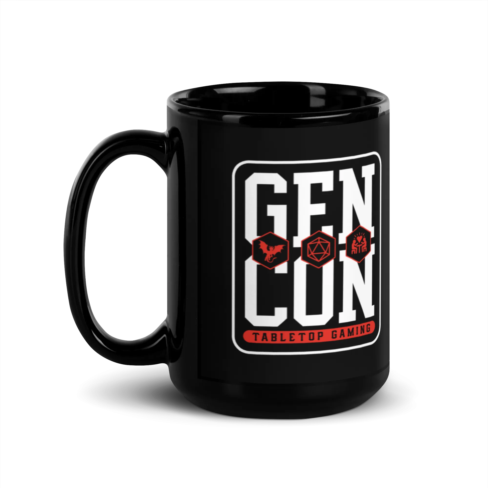 Gen Con Icons Black Glossy Mug