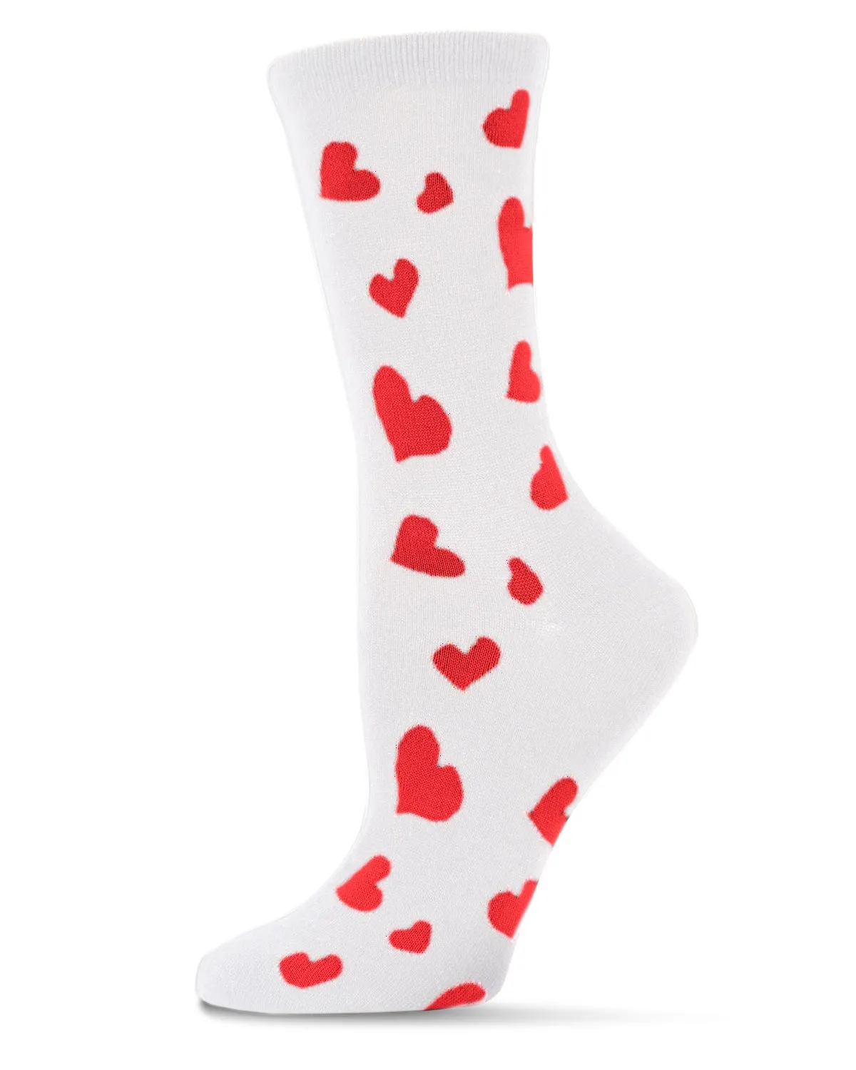 Hearts Aflutter Bamboo Blend Crew Socks