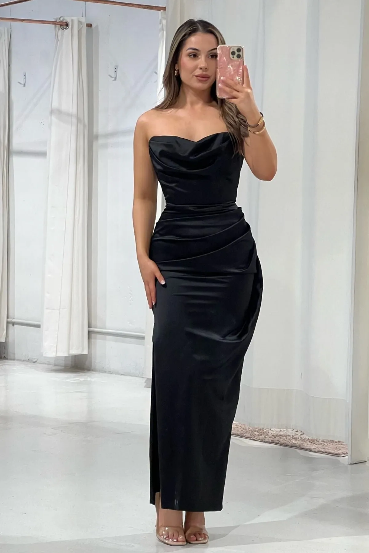 HOUSE OF CB Adrienne Corset Maxi (Black) - RRP $419