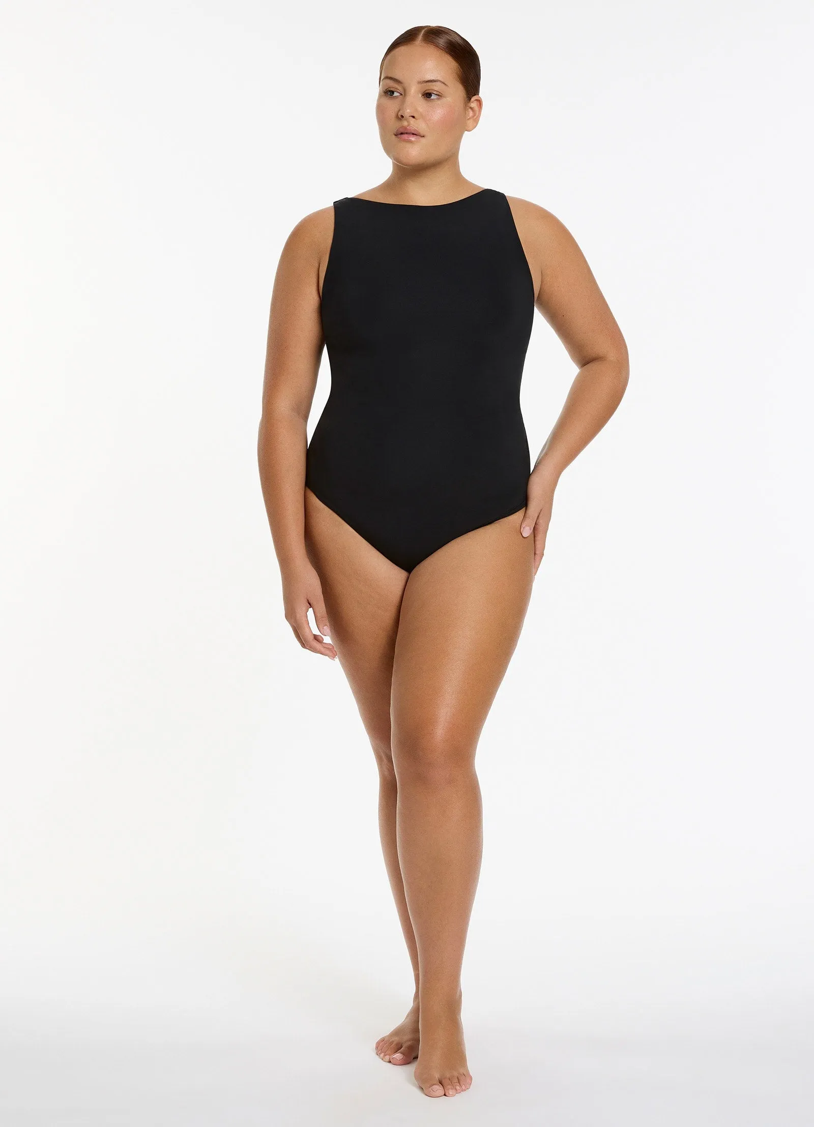 Jetset Boat Neck One Piece - Black