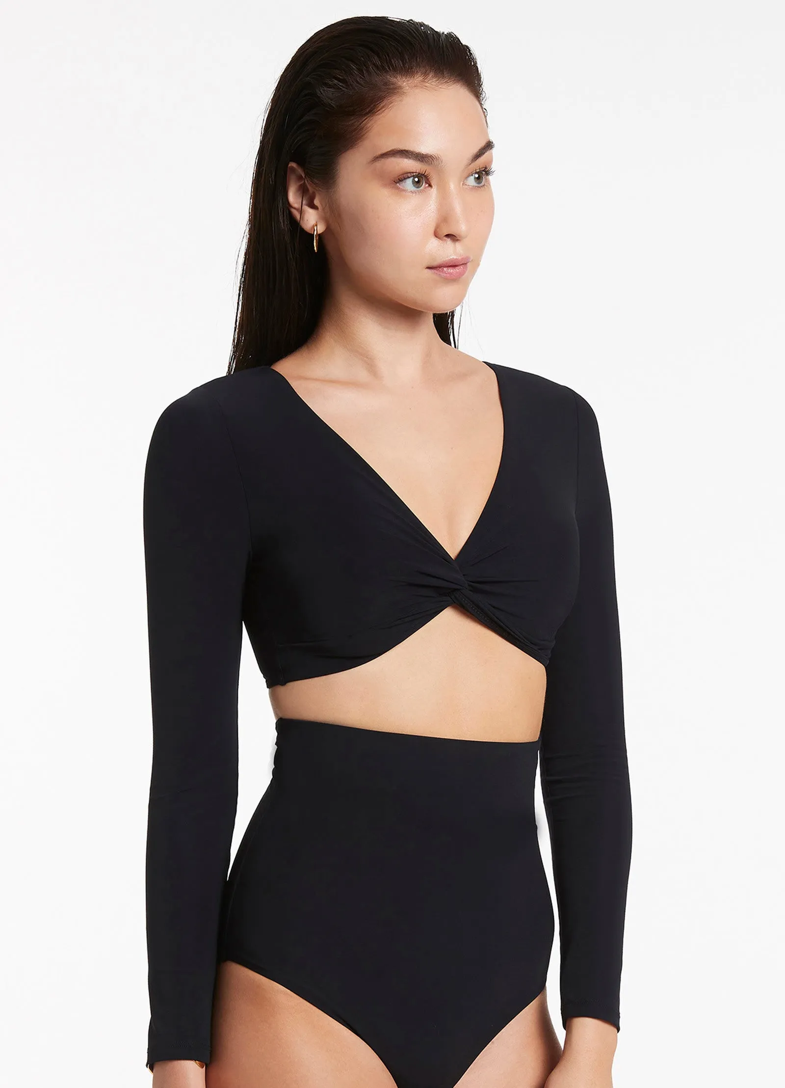 Jetset Twist Front Top - Black